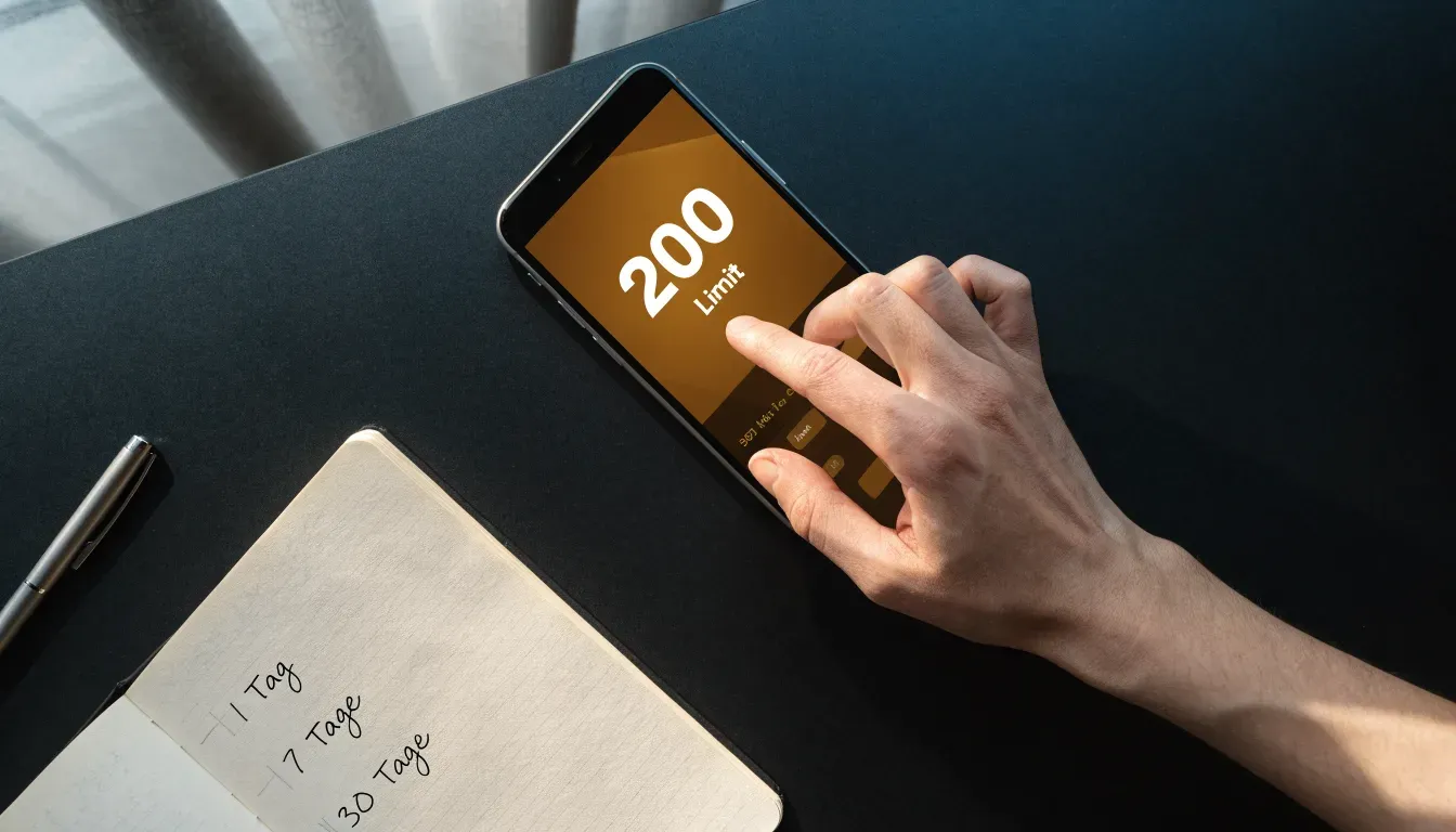 Eine Weggabelung auf einer Alpweide, zwei Pfade teilen sich zwischen Steinen, im Tal steigt Nebel auf.