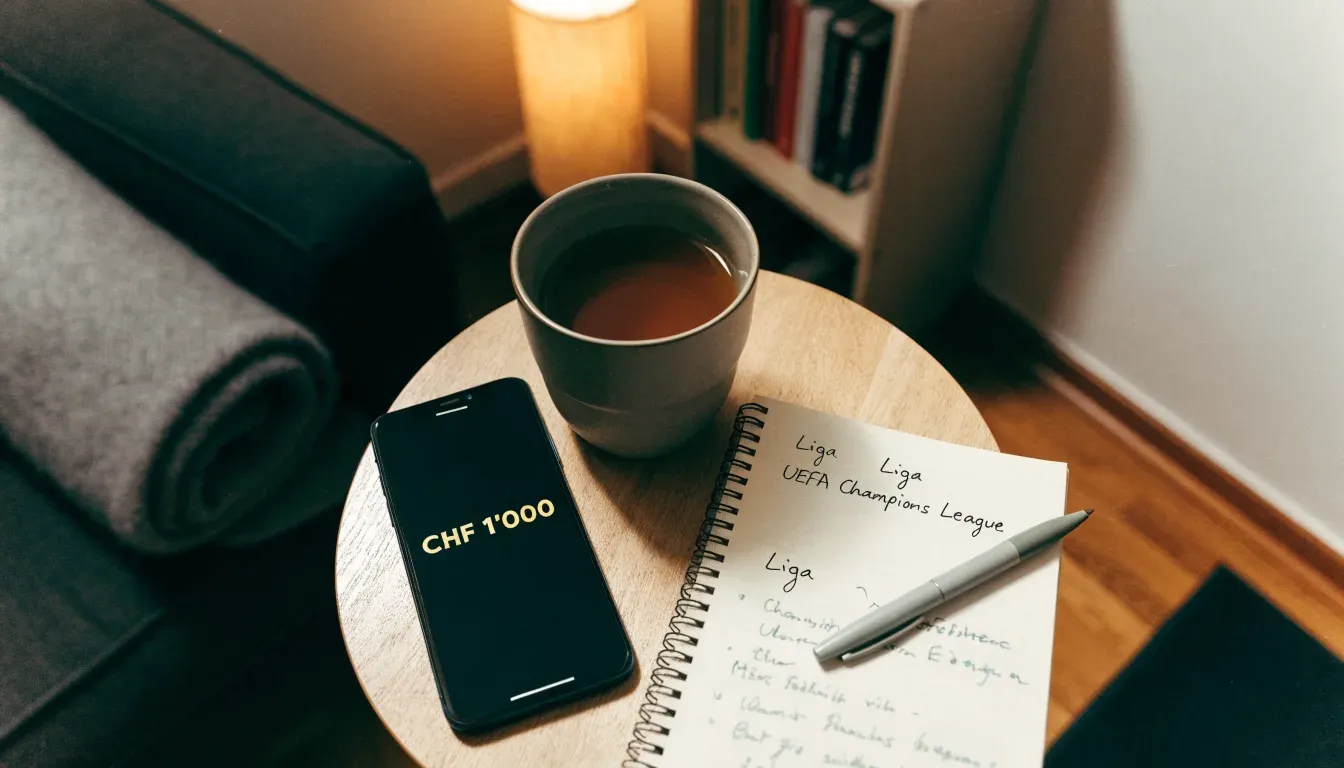 Ein Lesesessel mit Wolldecke steht neben einem Bücherregal und einer Stehlampe, auf dem Tisch eine Teetasse.