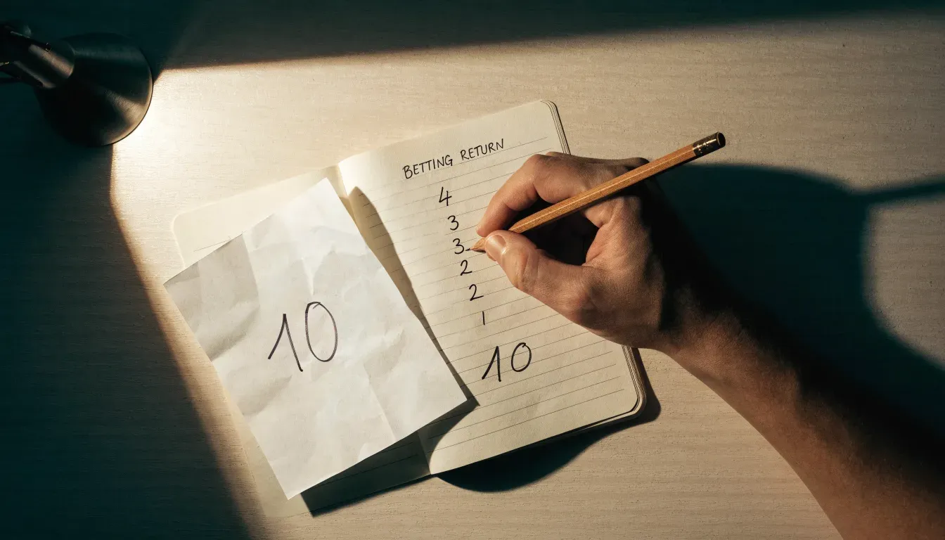 Ein Taschenrechner und ein Bleistift liegen auf einem leeren Blatt Papier, schräges Licht einer Schreibtischlampe